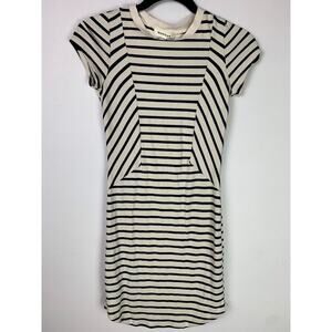 Striped Monteau Los Angeles Short-Sleeve Dress With Crew Neck Size S